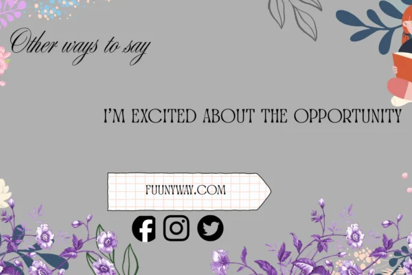 other ways to say I’m excited about the opportunity